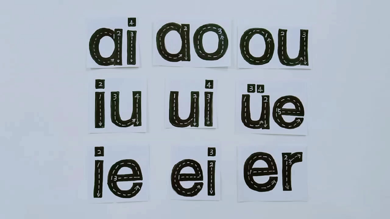 [图]汉语拼音·复韵母发音读音·ai ei ui ao ou iu ie üe er