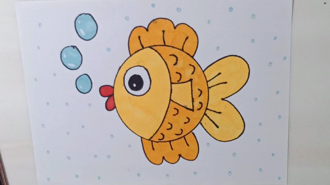 趣味画画:用圆画小鱼!
