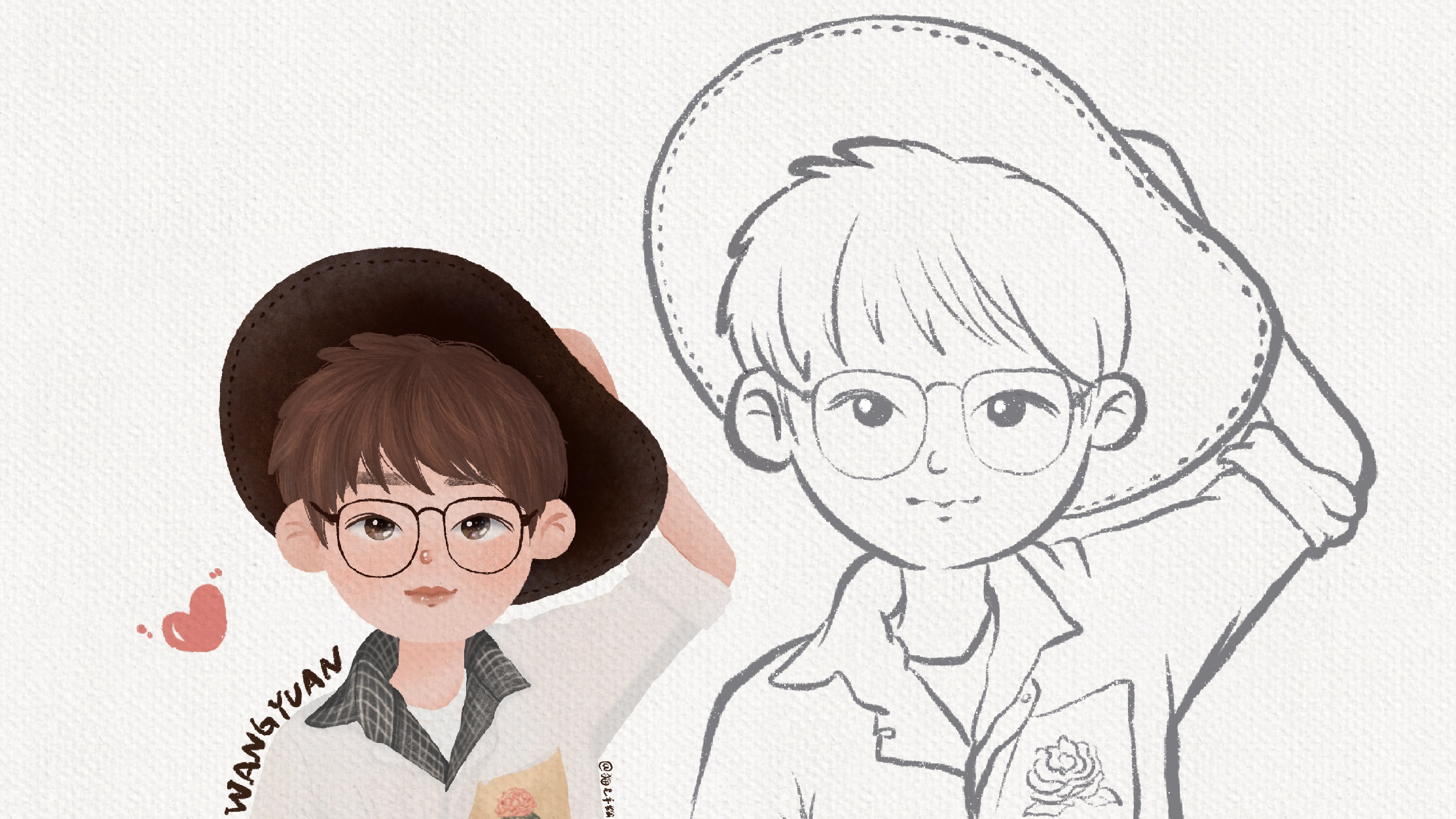 王源简笔画头像视频教程来啦,爱豆在哪里?快来看看像不像?