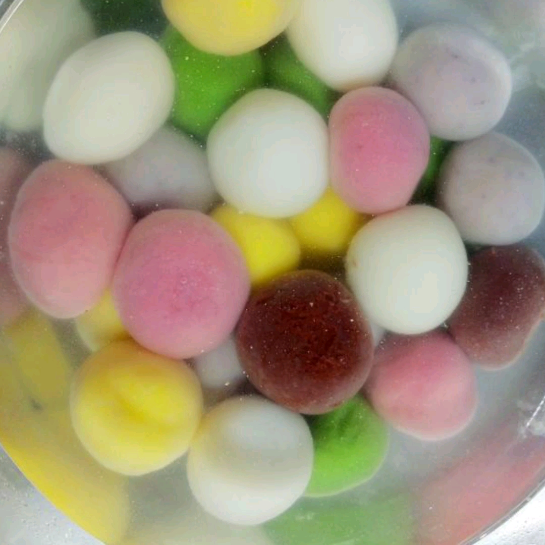 天然果蔬提色五彩汤圆可包装店售蓝麦视频课