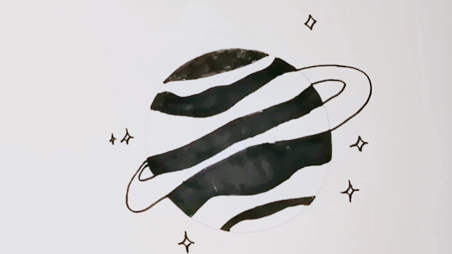 趣味简笔画之美丽星球