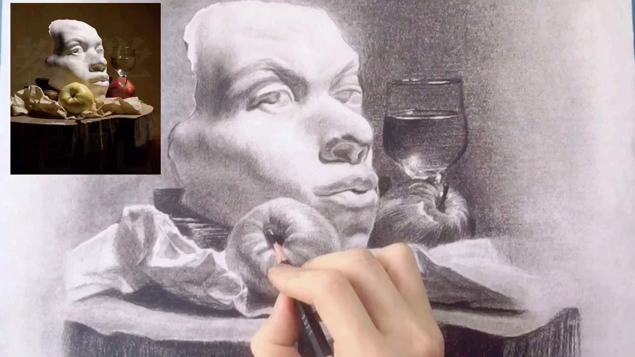 素描教程,静物素描示范加讲解课程。看不懂是老师的错