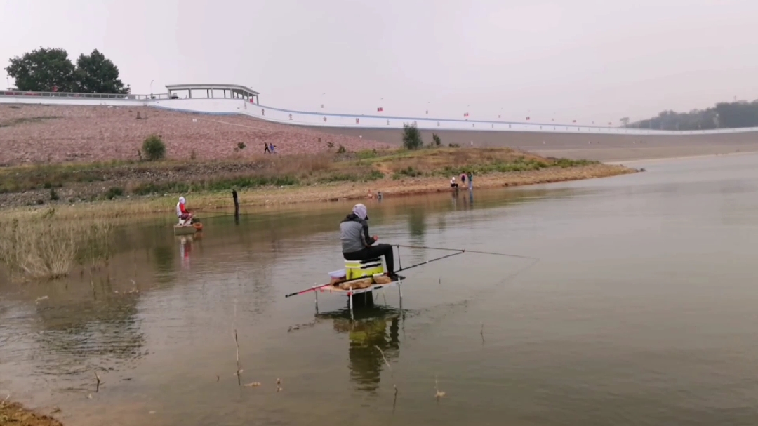 陆浑水库钓鱼的朋友们