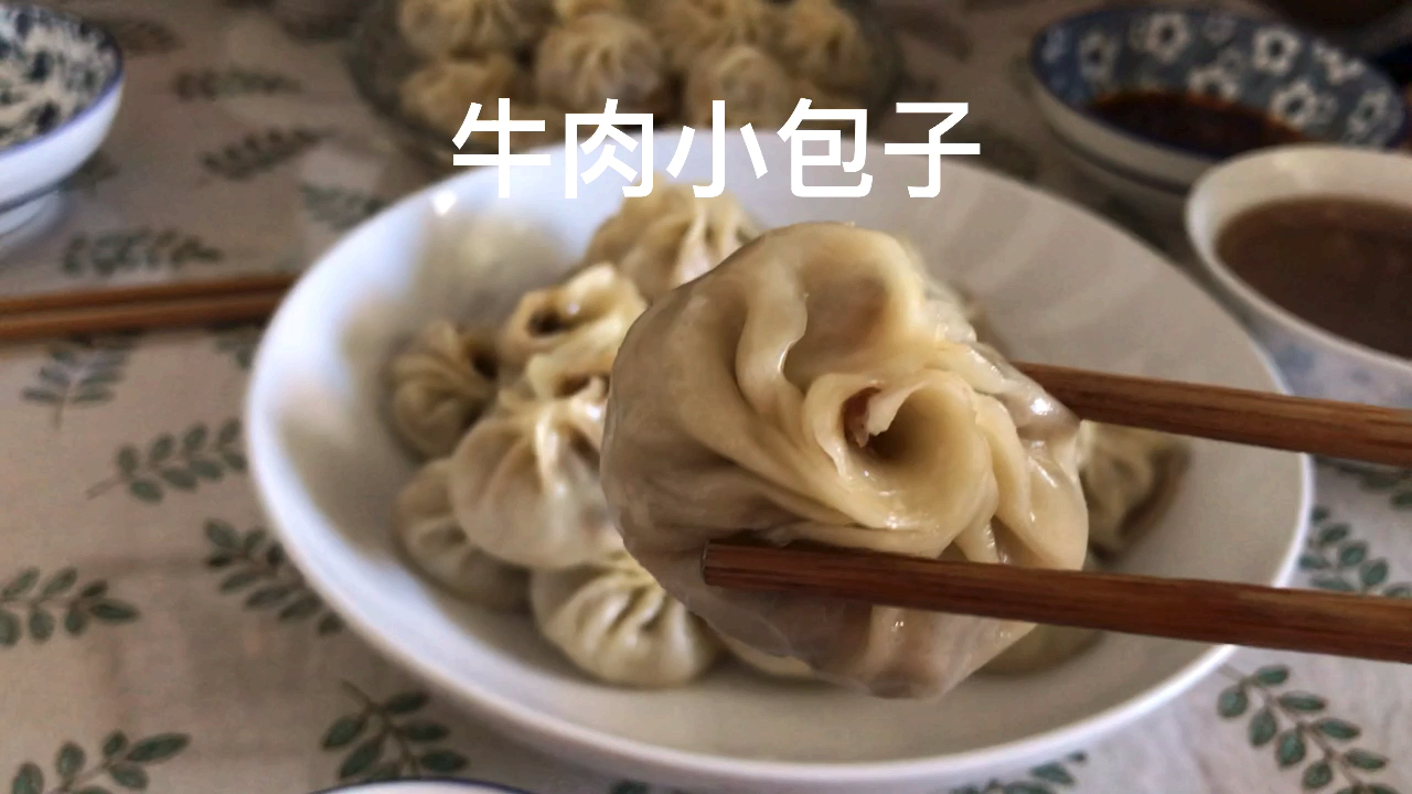 用饺子皮包的牛肉小包子,皮薄馅大一口一个太过瘾啦