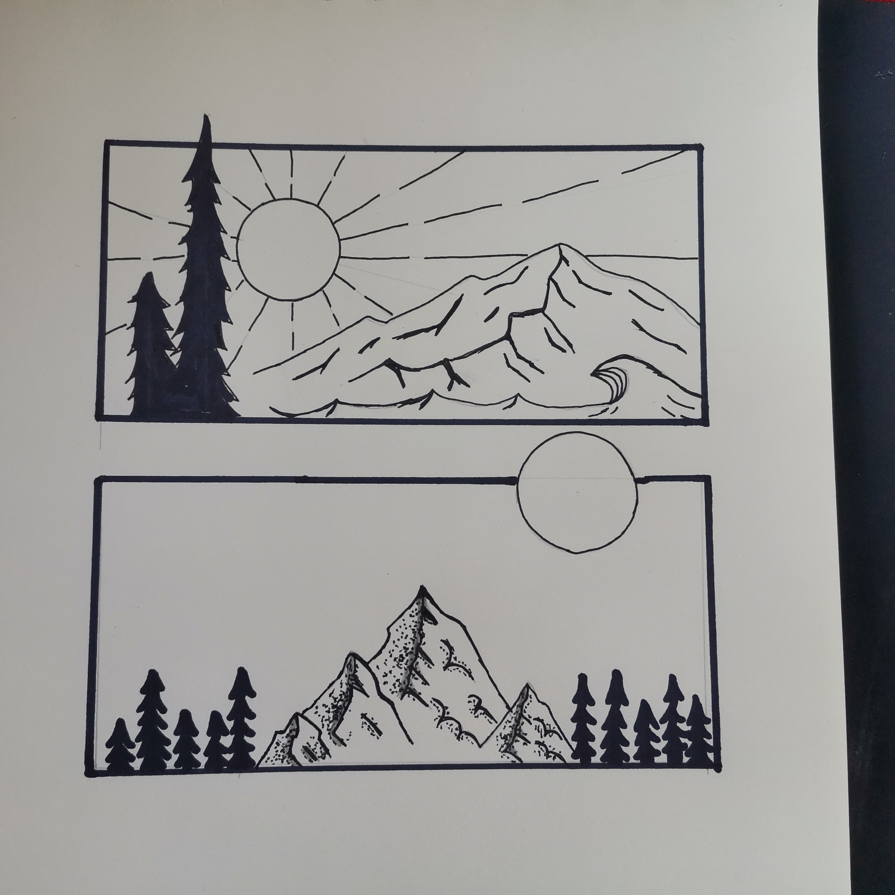 黑白插画   风景图教程