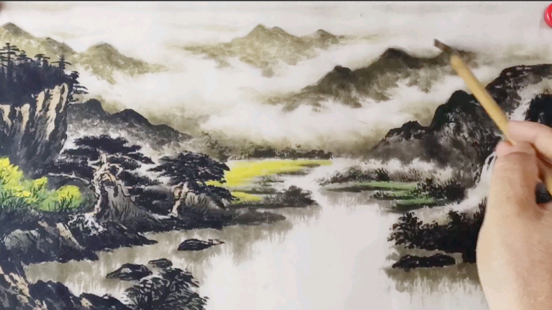 山水画系列:静止状态的深水潭如何去画呢