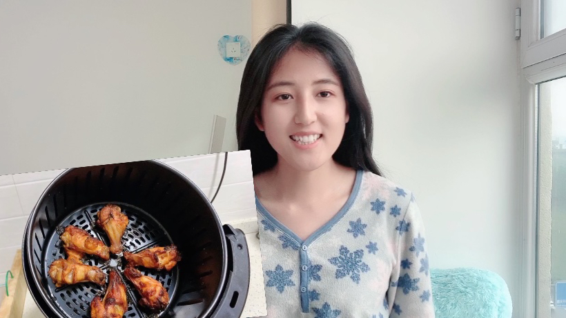 烟台姑娘第一次用空气炸锅,原来制作奥尔良鸡腿这么简单?好吃!