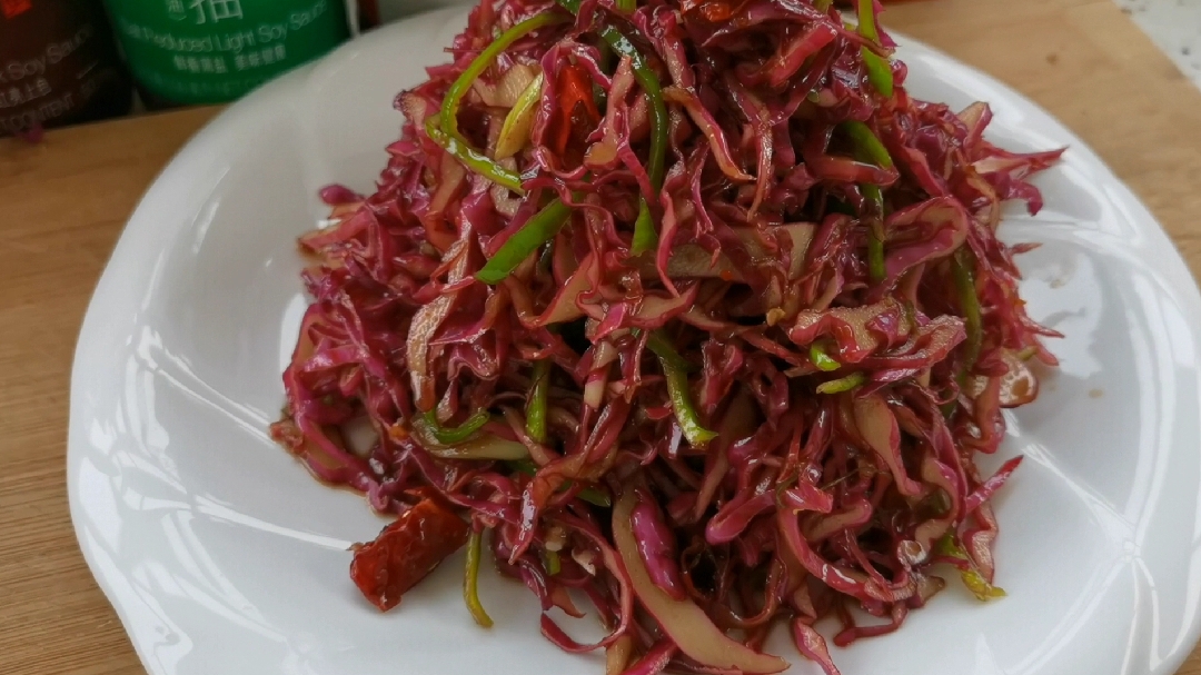 家常凉菜紫甘蓝来了,特点:脆,口味:酸甜咸辣