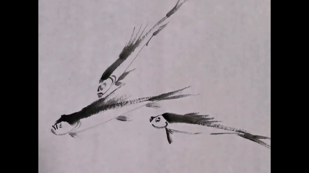 小虾鱼,画家笔下灵巧十足,笔法干练,妙哉