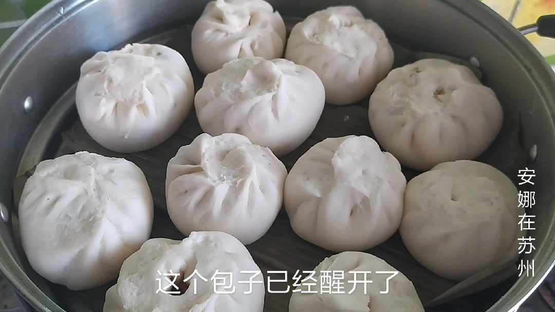 安娜今天用萝卜干韭菜和鸡肉给儿子做了22个包子,皮薄馅大真好吃