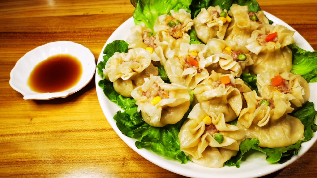 一斤肉馅半斤虾,烧麦这样做才好吃,孩子一人能吃一大盘