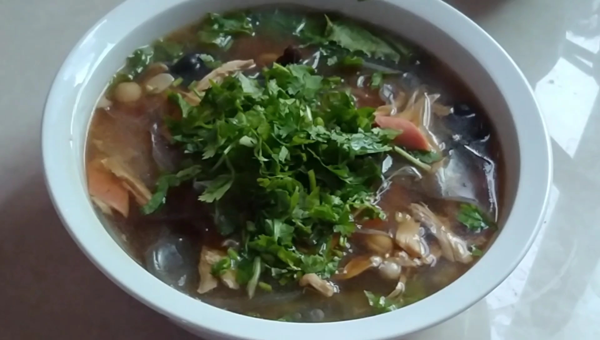 山西高平十大碗,芥茉鸡丝粉皮汤,第一次做味道不错