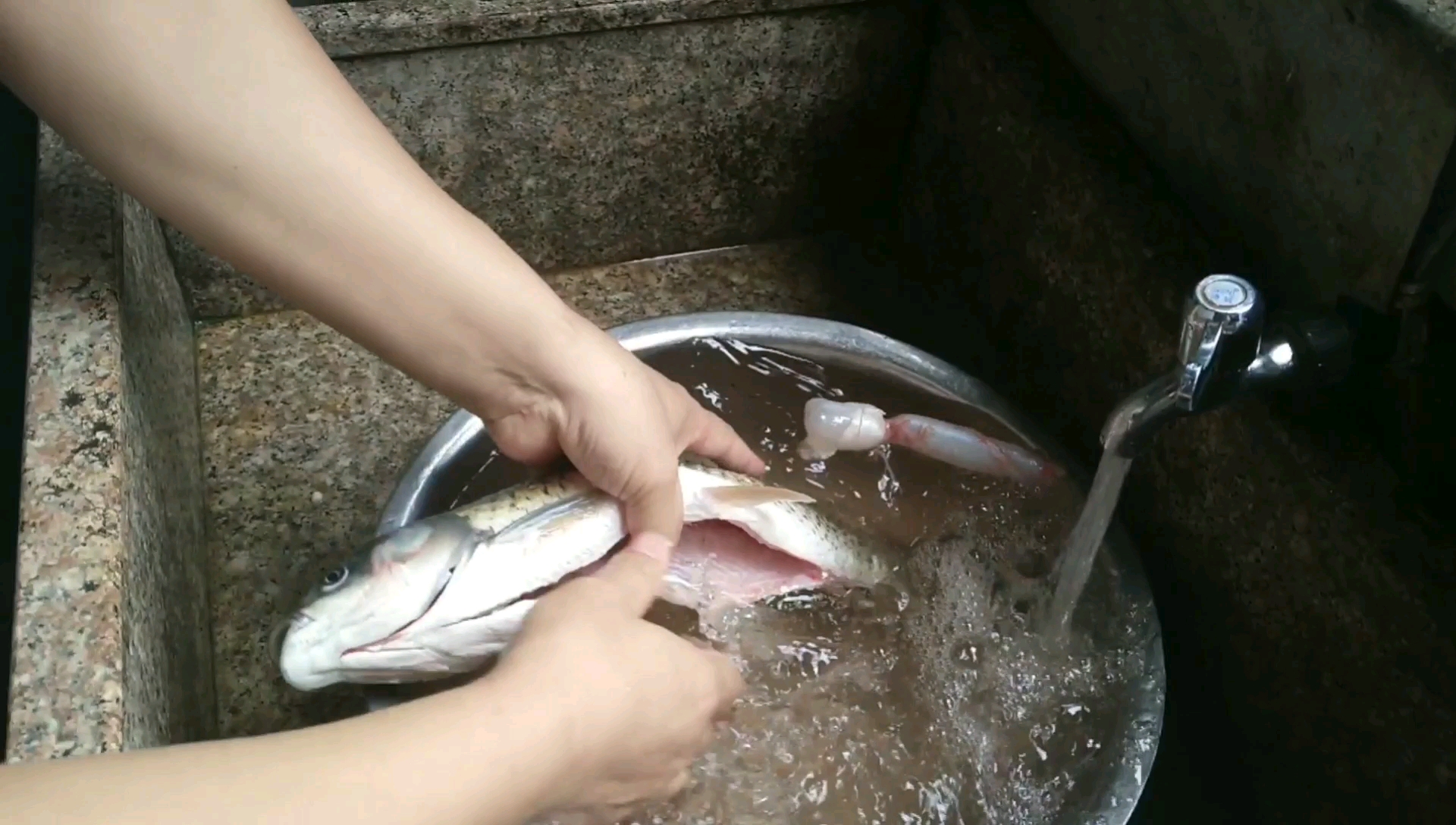 聪哥精湛刀功赢得表扬,一道酸爽味香葱白鱼,与家人共享幸福快乐