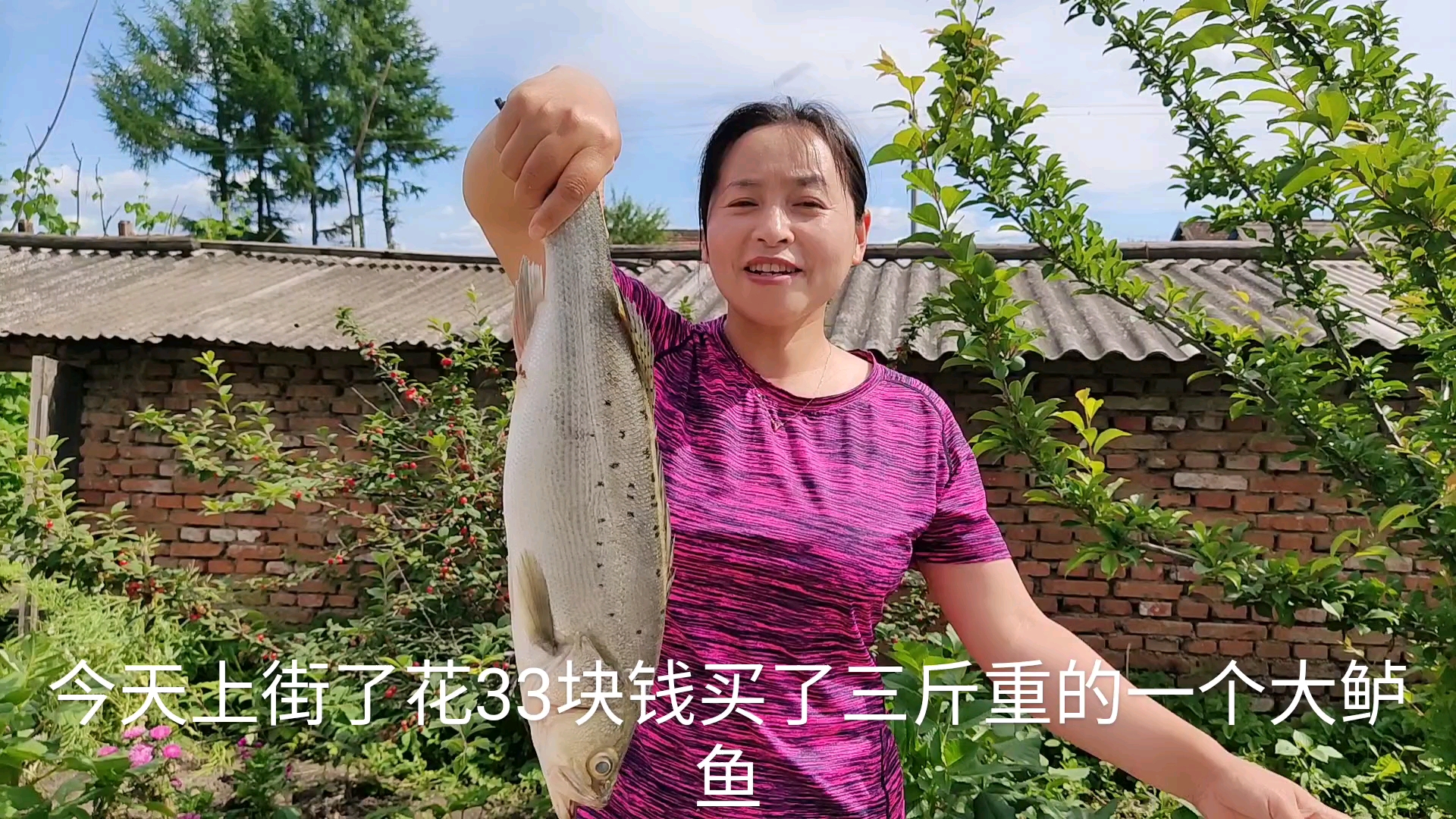 东北农村33元买3斤重海鱼做一大盘,一家人吃,连鱼刺也没放过