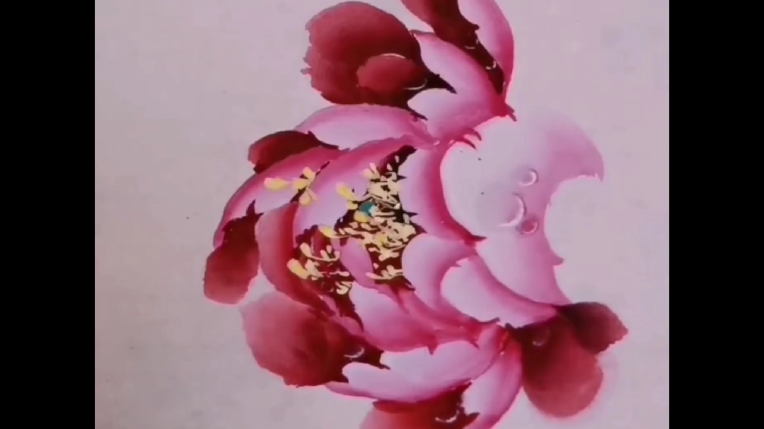 国画作品新艳的牡丹,画家用笔细腻,功力深厚