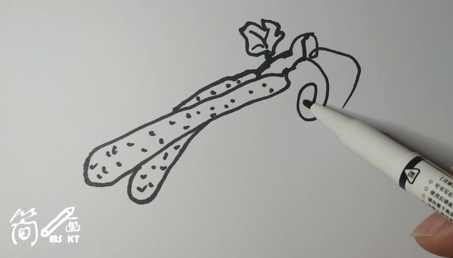 简笔画:(黄瓜)