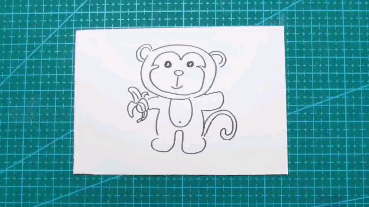 简笔画 爱吃香蕉的小猴子