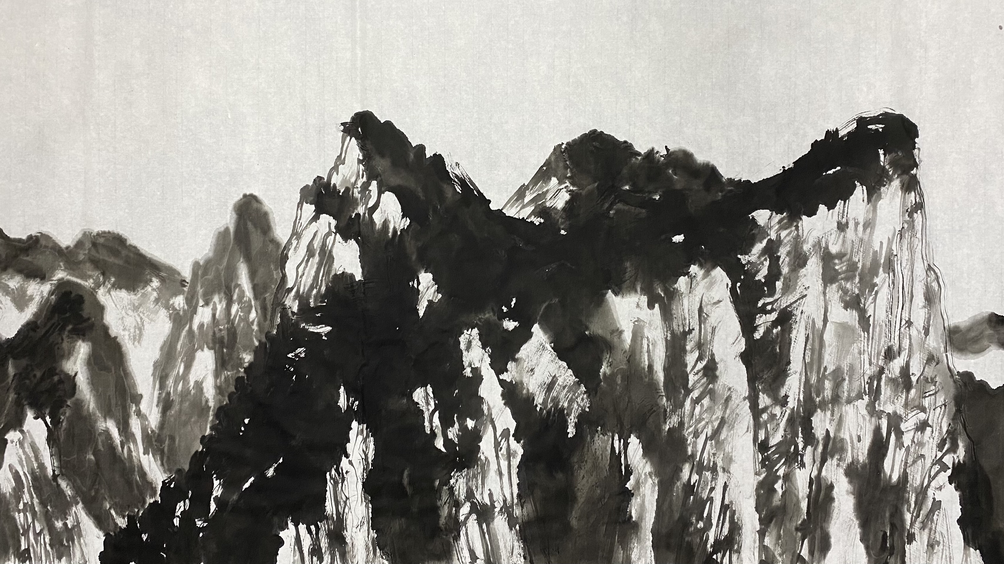 笔尖上的中国20,陕西华山创作过程山水画