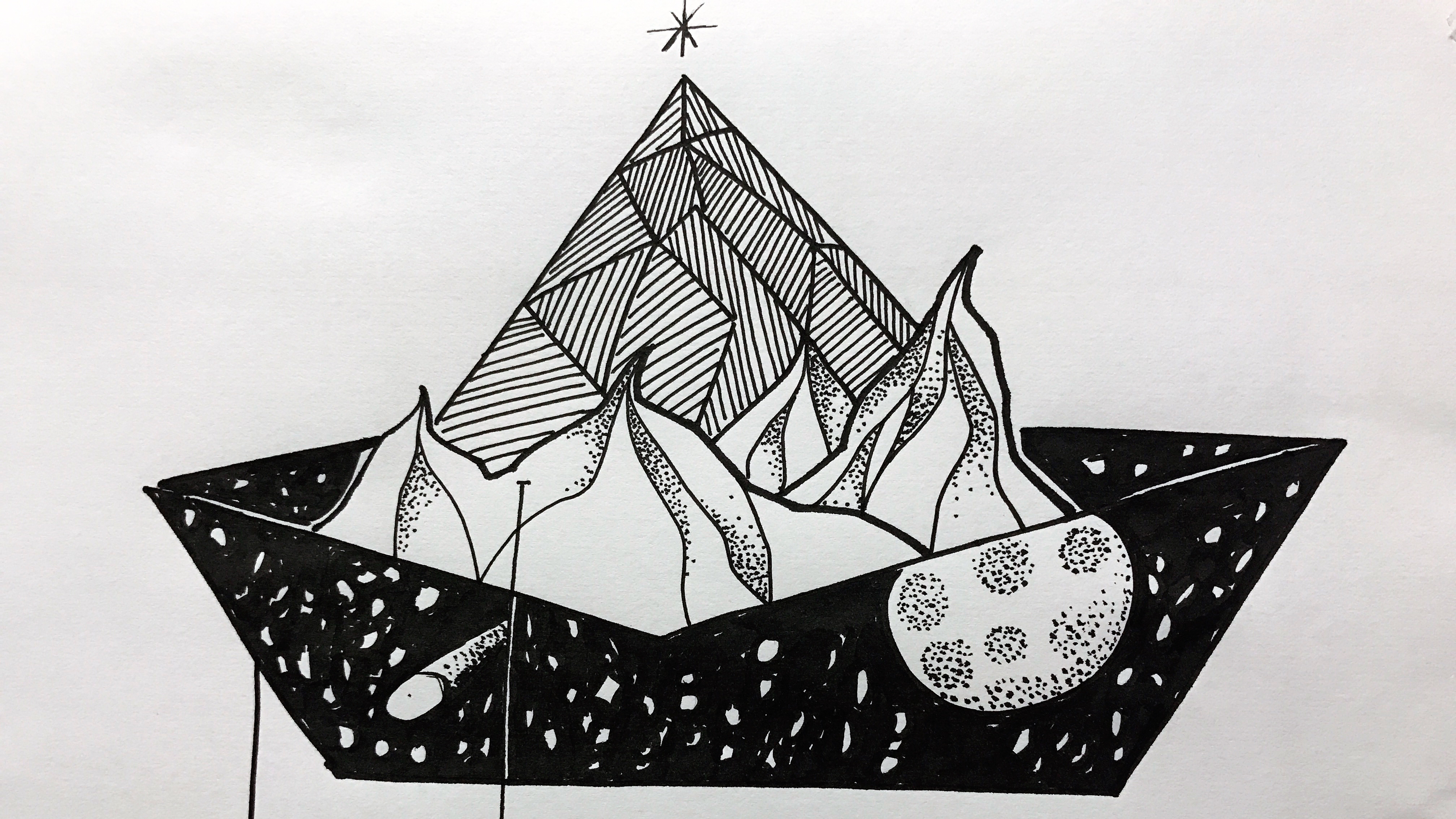 早教绘画练习·点线面组合,黑白插画
