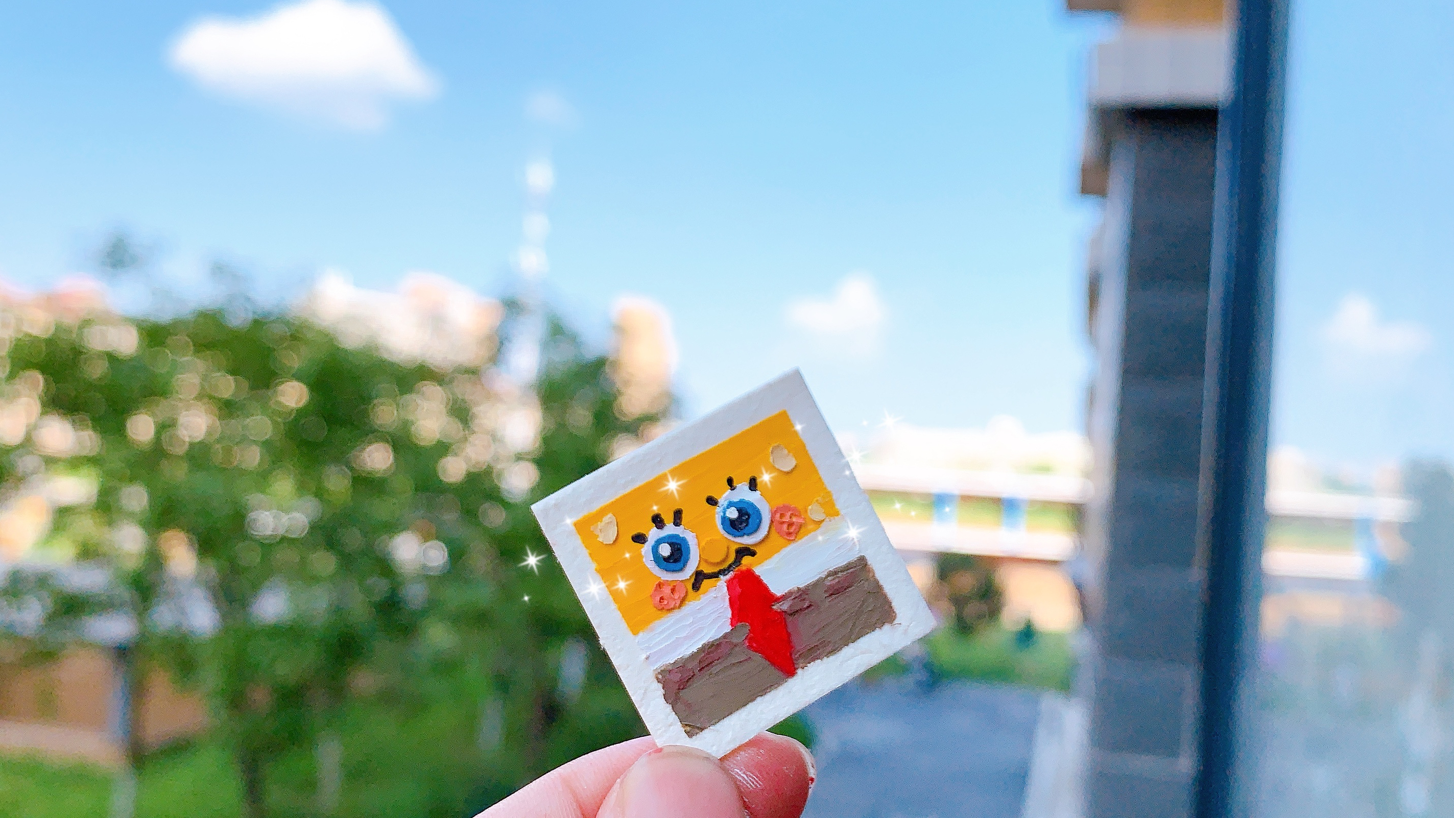 油画棒教程:迷你油画棒卡通画《海绵宝宝》