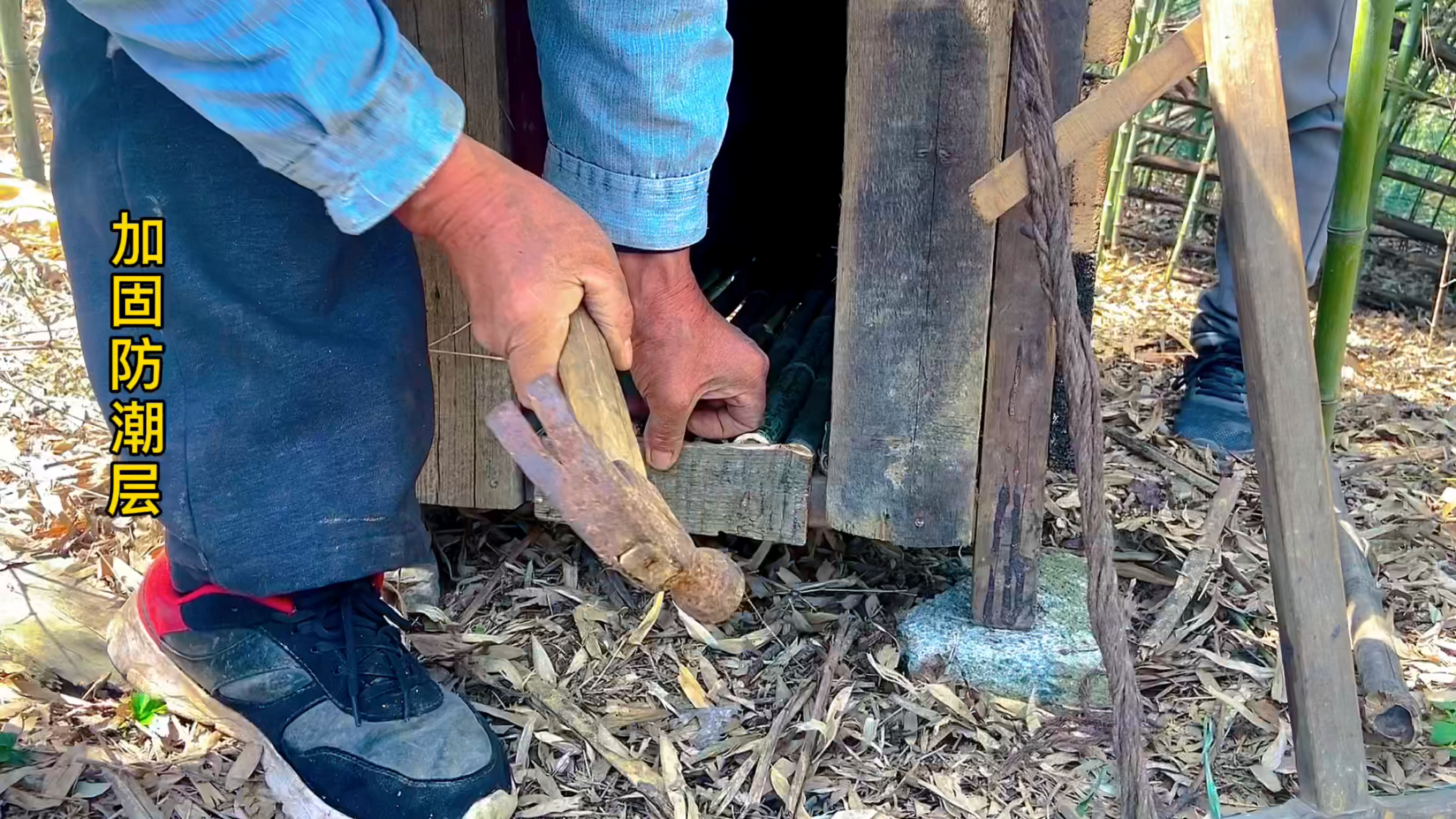 嘎爷变废为宝,巧用废料搭建的鸡窝,小伙儿心底暗自拍案叫绝