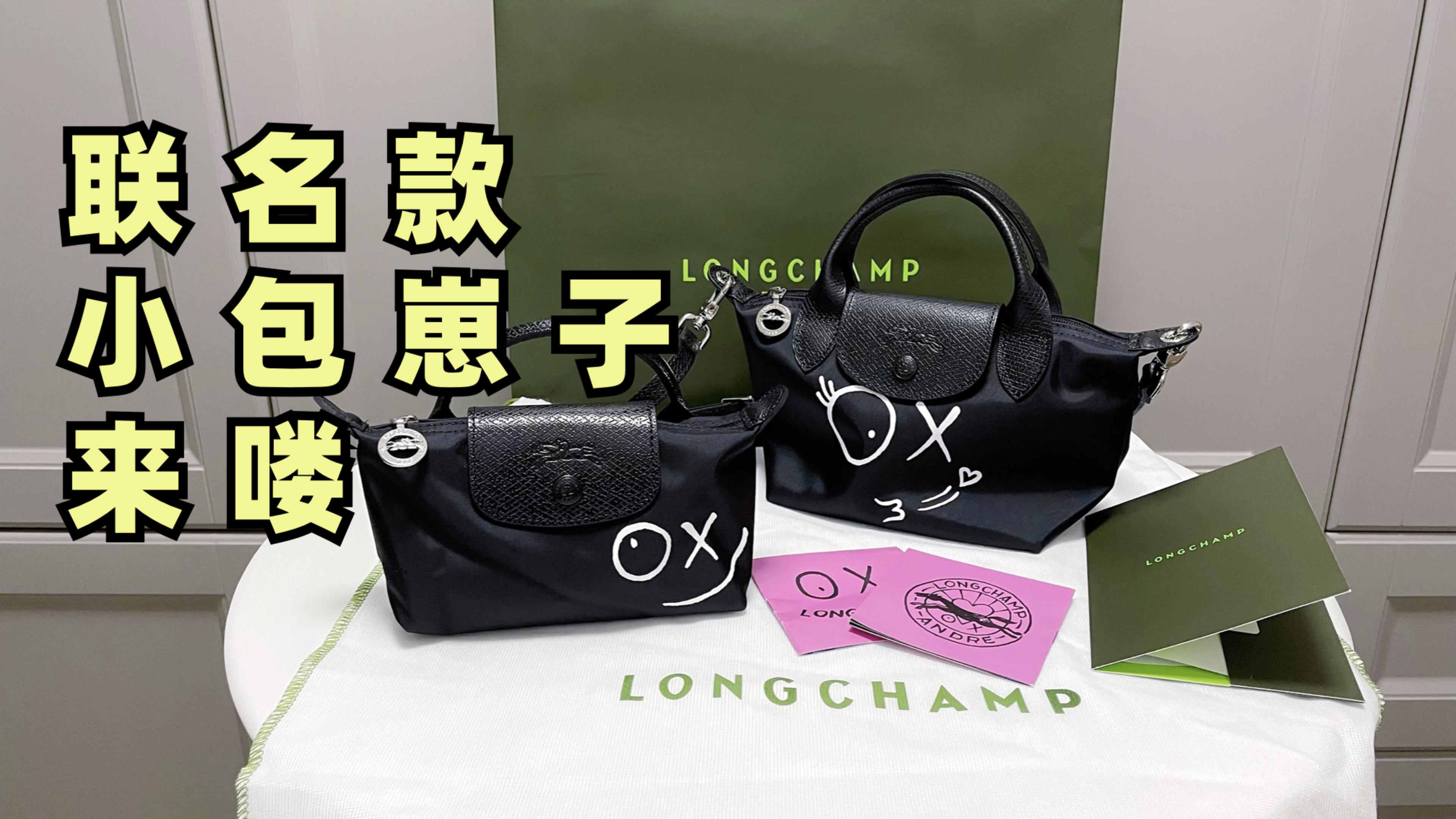 【开箱】Longchamp x André 联名款涂鸦饺子包&化妆包,王炸来喽