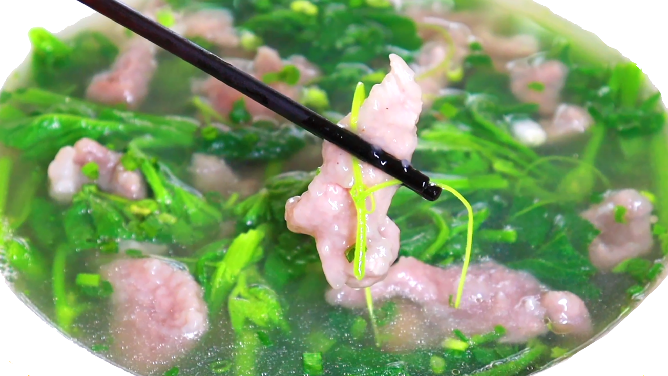 天热就吃“南瓜尖滑肉汤”，滑得筷子夹不住，不浑汤不脱粉0失败