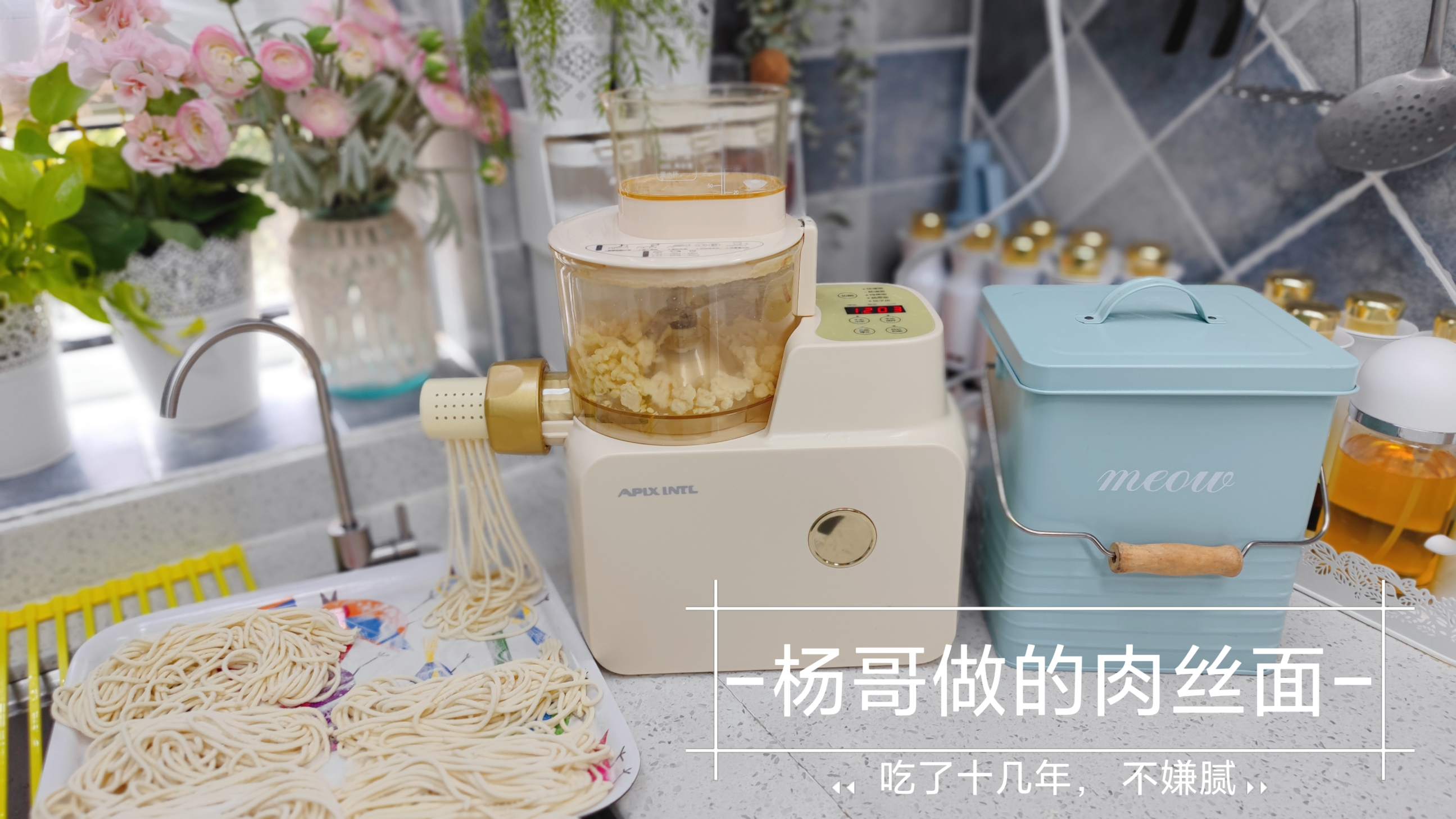 使用率低千万别买面条机,天天用,面条机真香!杨哥做肉丝面,绝