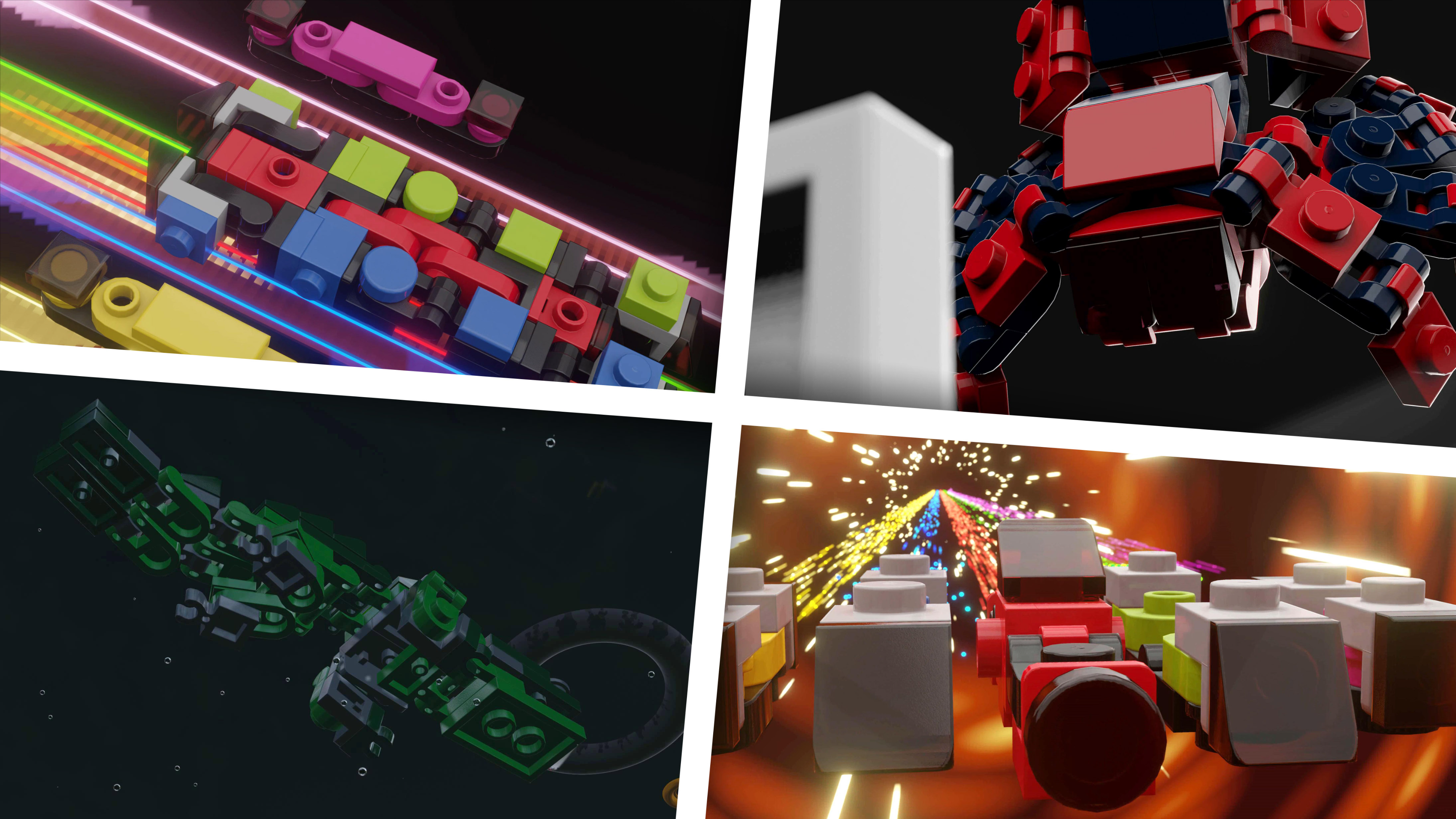 乐高3D动画合集 亚马逊鳄鱼 狼蛛 列车战队机器人及迷你版 4K高清