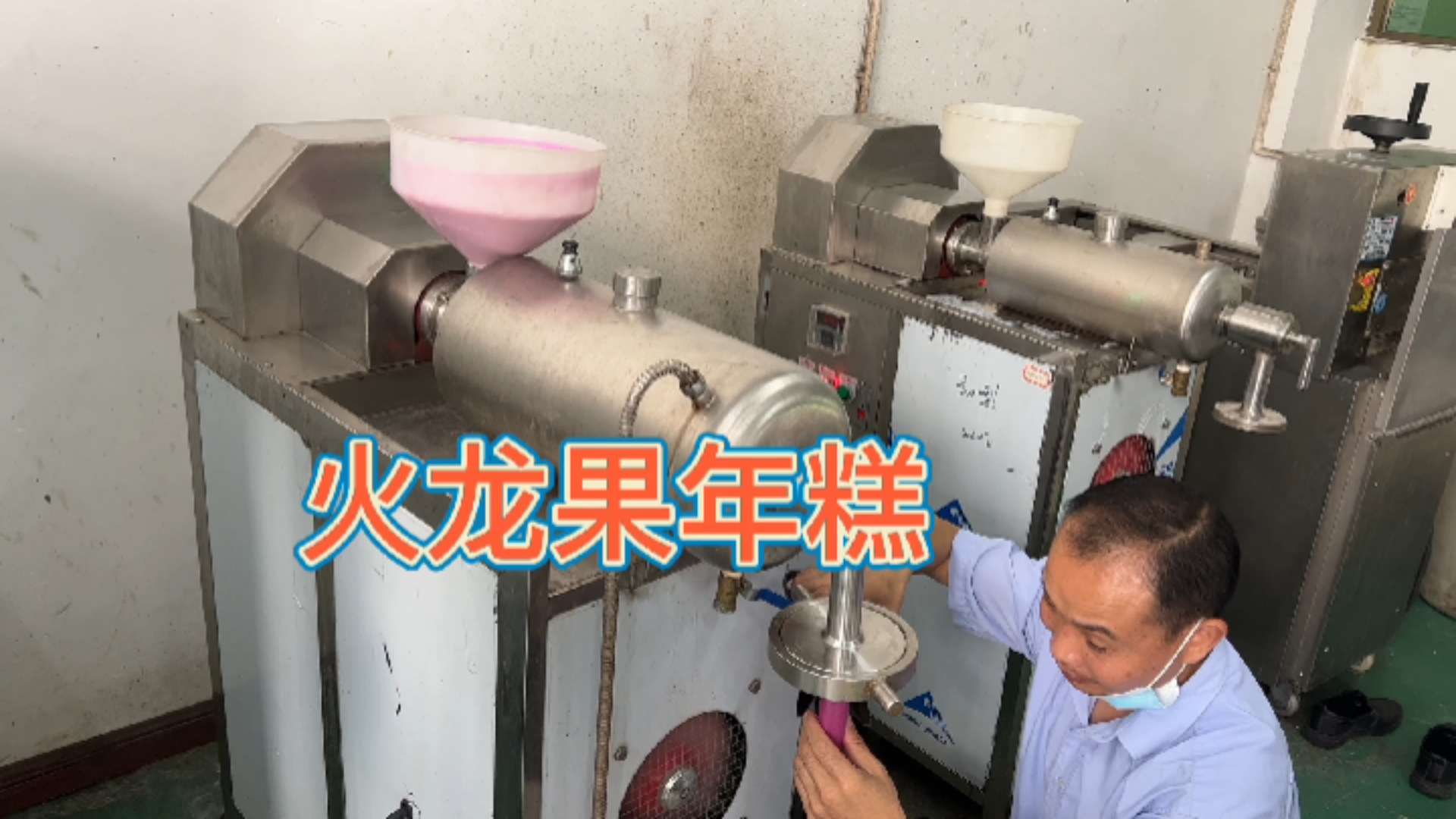 火龙果年糕设备,师傅认真的教学