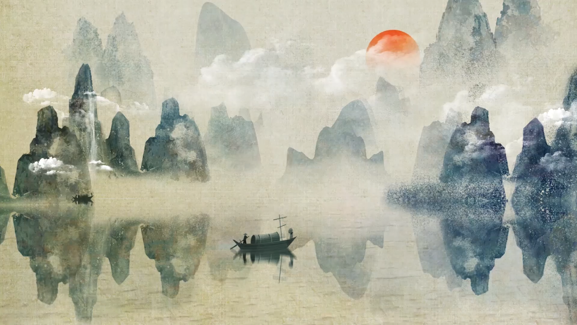 中国风模特走秀舞蹈神秘湘西音乐古风视频背景画面