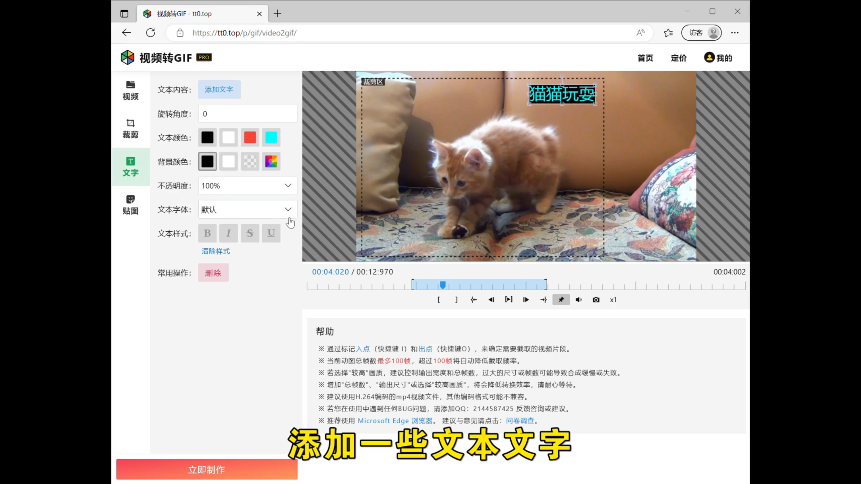 视频转gif动图一分钟教程,做个猫猫玩耍动图表情包吧