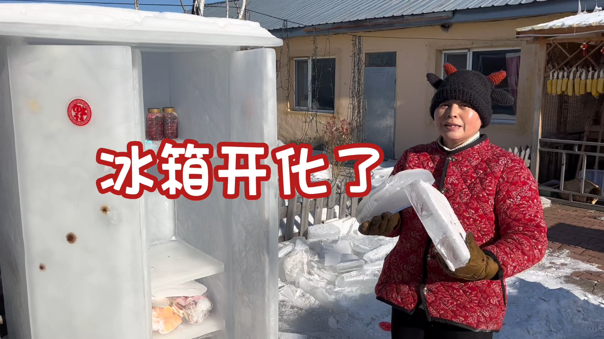 意外还是发生了,东北的天然大冰箱即将下线,早餐玉米加辣白菜