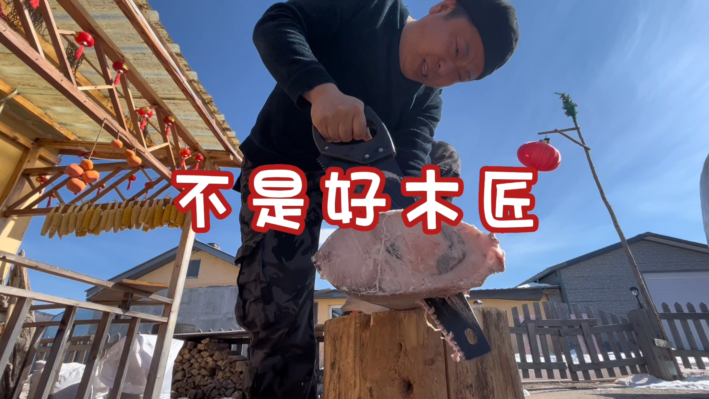 不会锯鱼的木匠不是好木匠,东北冬天吃鱼用锯拉,糖醋鱼块真香