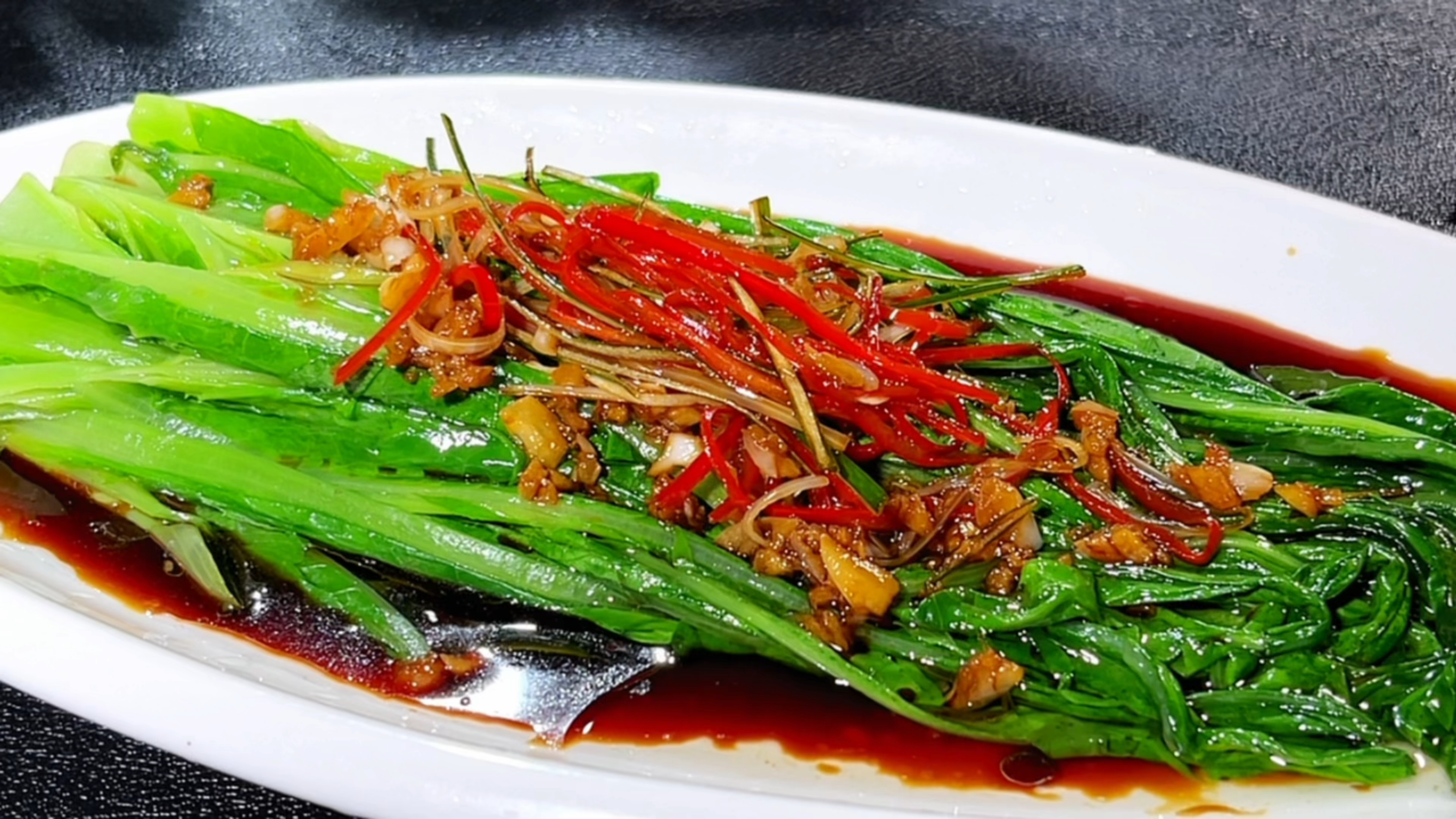 高考期间饮食要清淡营养,做一道白灼油麦菜,清淡爽口又解腻