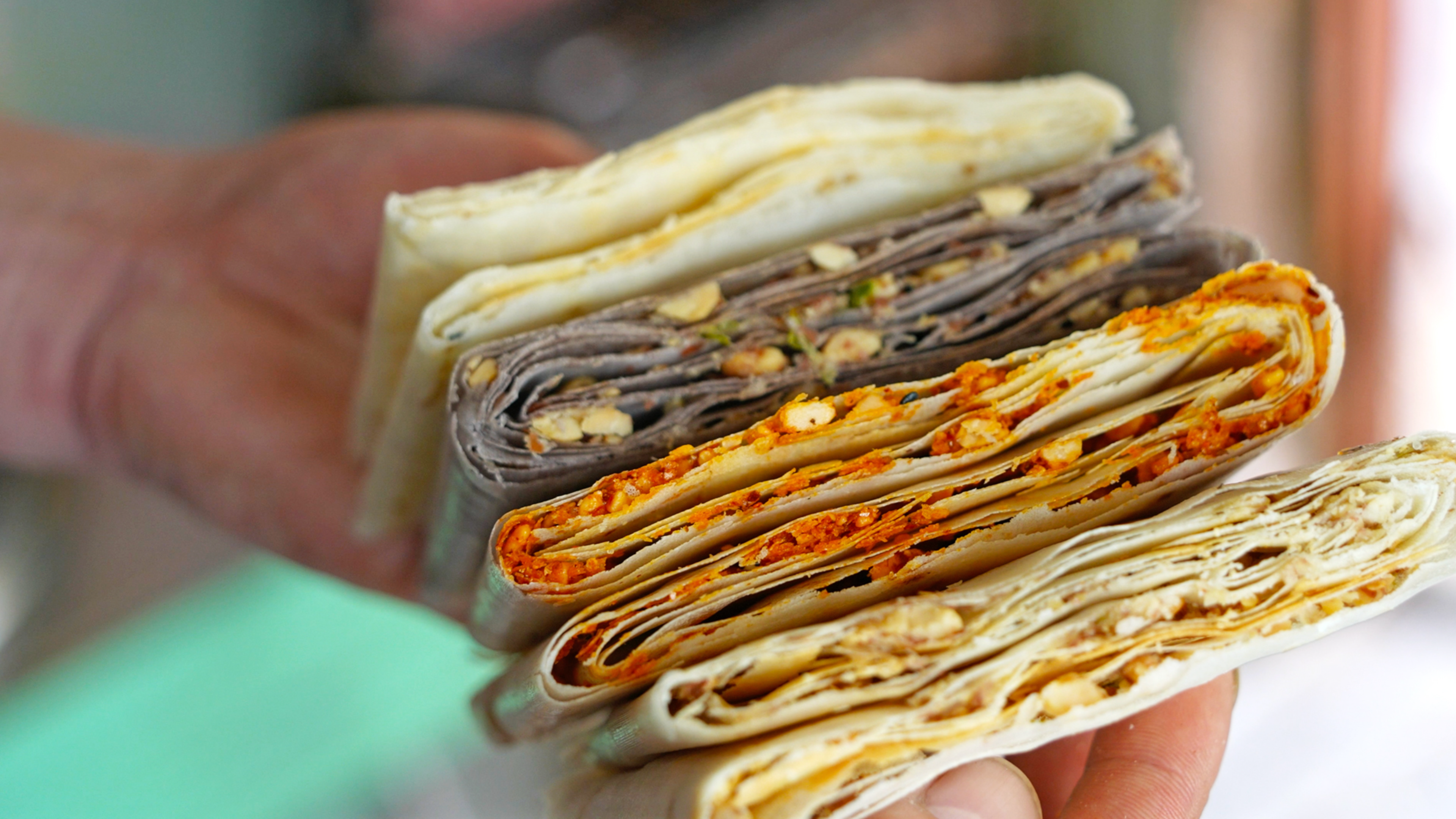 绝对好吃!山东传统小吃,滕州菜煎饼,曲阜煎饼,杂粮煎饼合集!