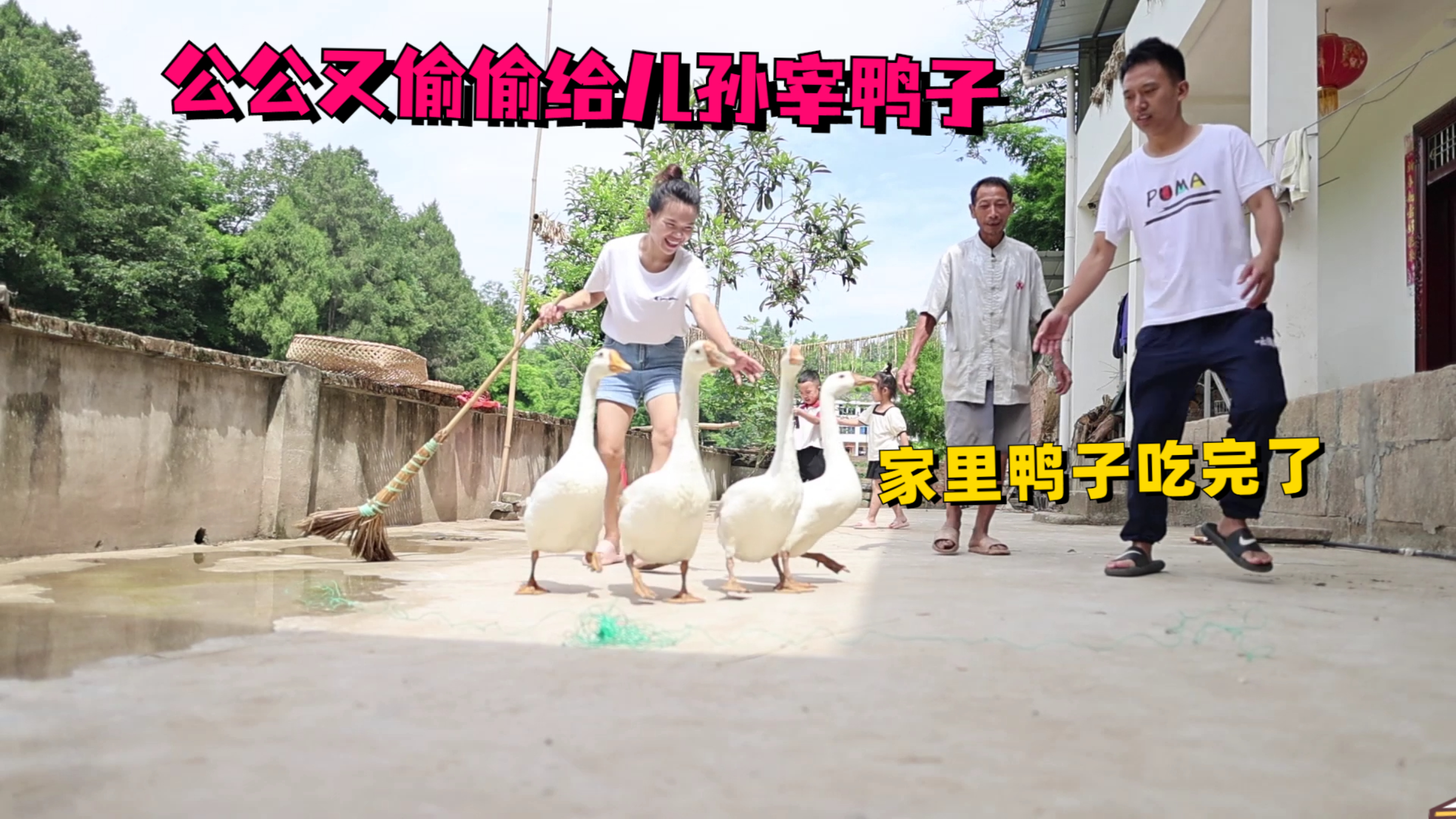 公公又偷偷给孙子们宰土鸭，家里鸭子都吃光了，不愧是隔辈亲