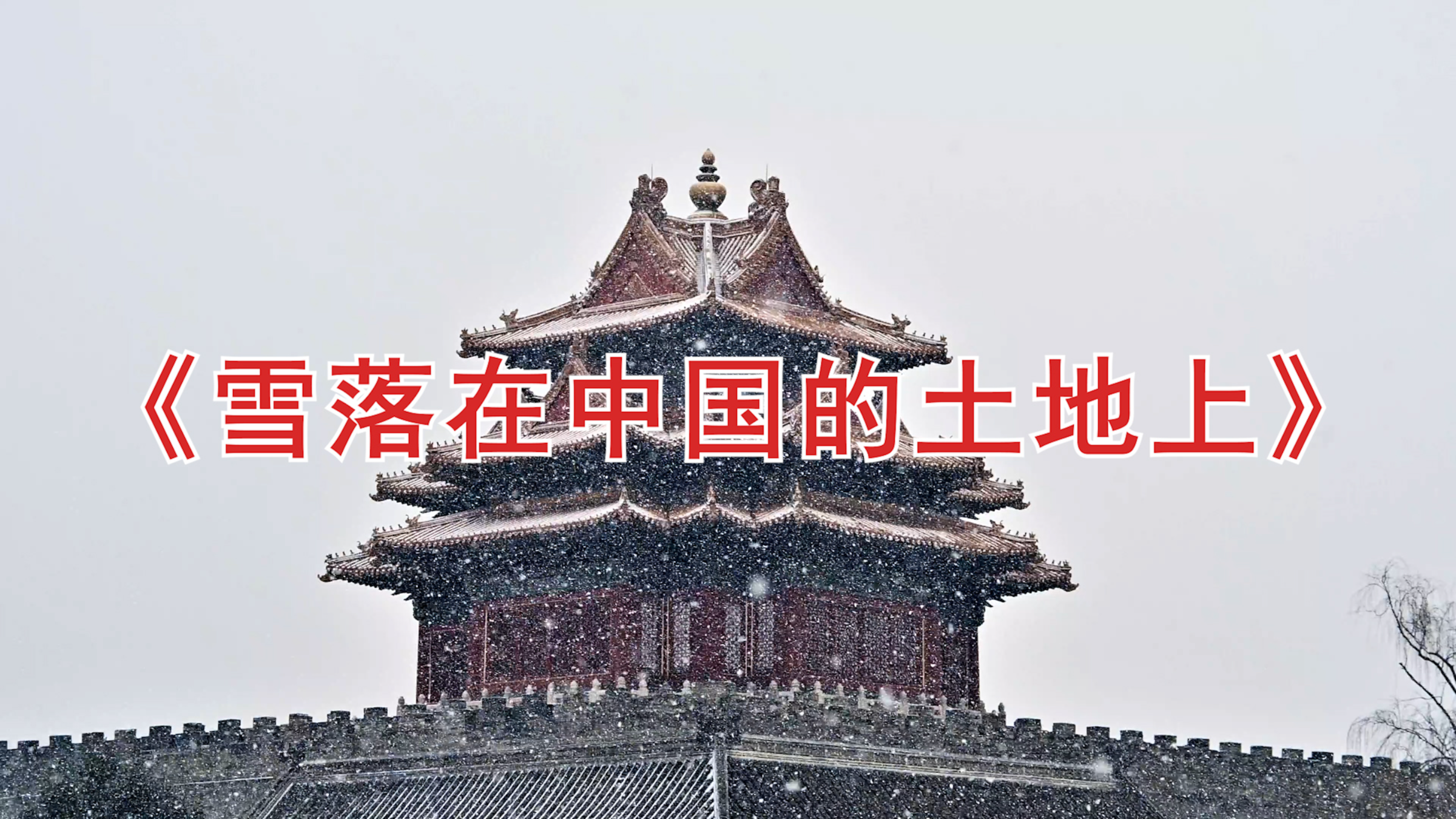 高清朗诵艾青《雪落在中国的土地上》背景视频