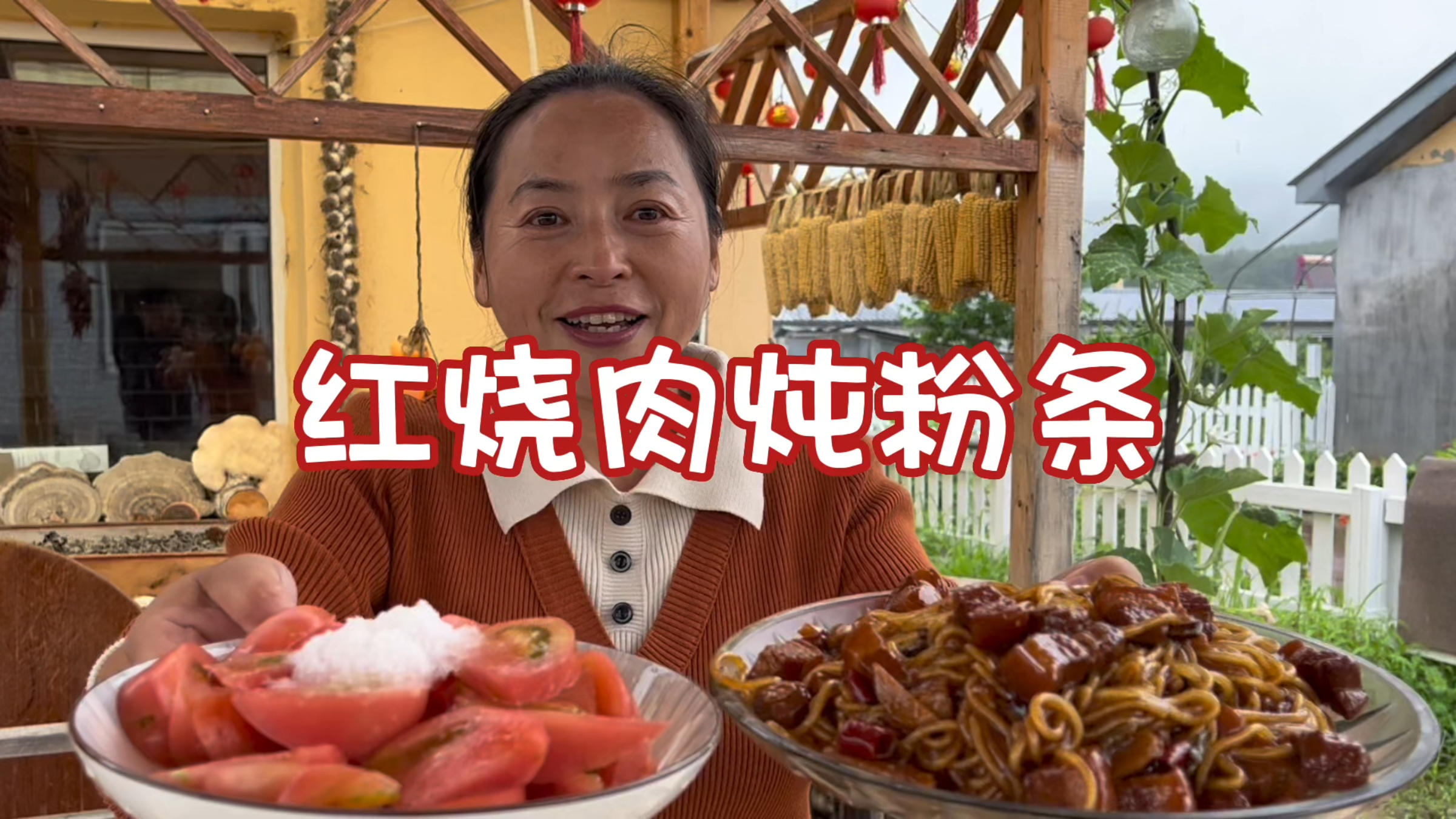 东北农村生活,翠花做东北名菜红烧肉炖粉条,色泽红润,香而不腻