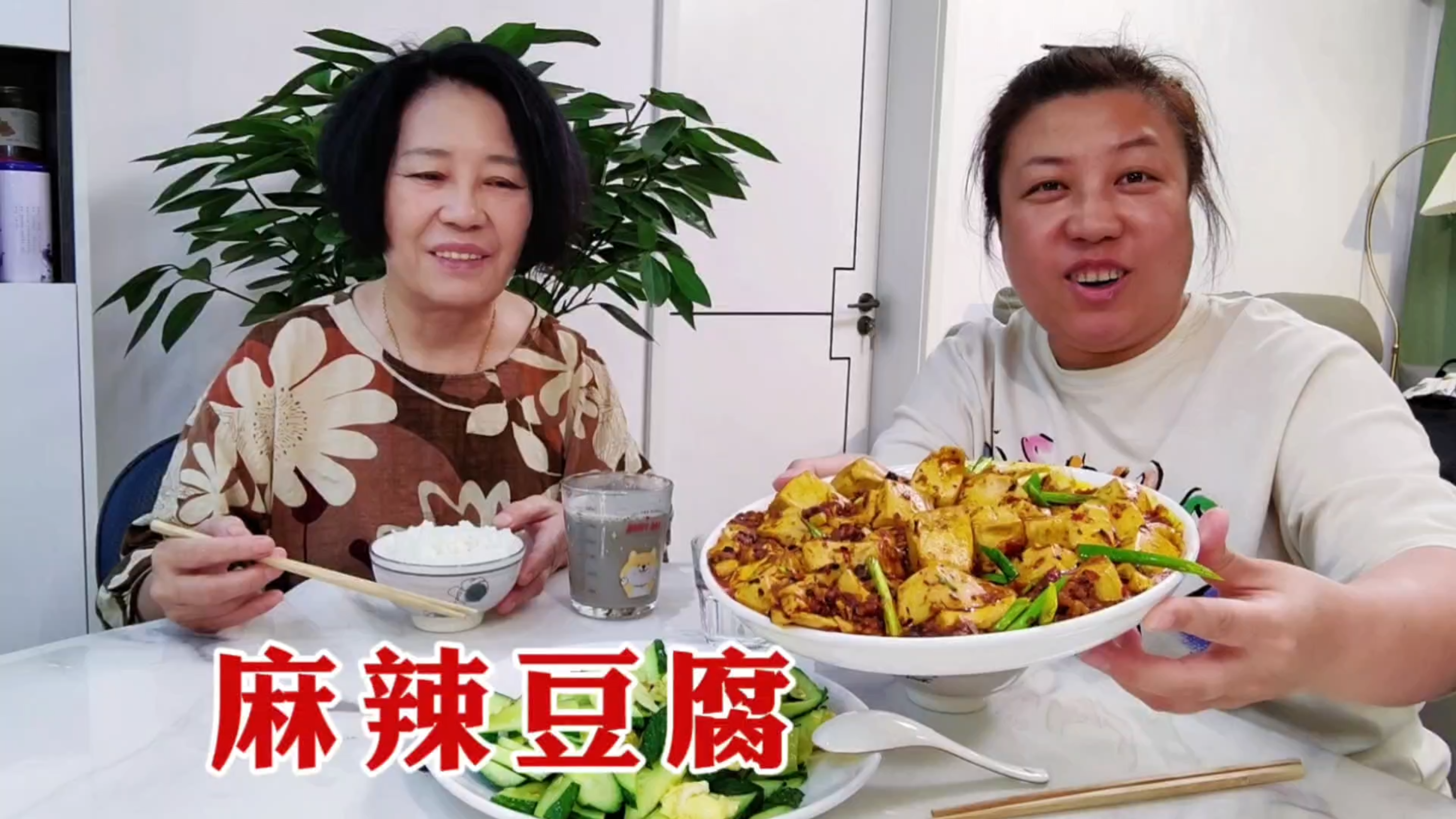 老爸不在家,胖妞做麻辣豆腐,又香又辣一大盘,造的溜溜光,真香