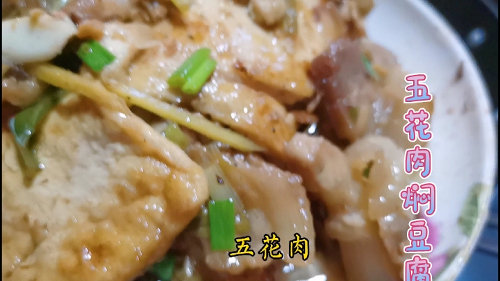 小九做五花焖豆腐,豆腐比肉还好吃,成为大厨就是这么简单