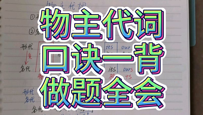 物主代词，口诀一背，做题全会,教育,资格考试,好看视频