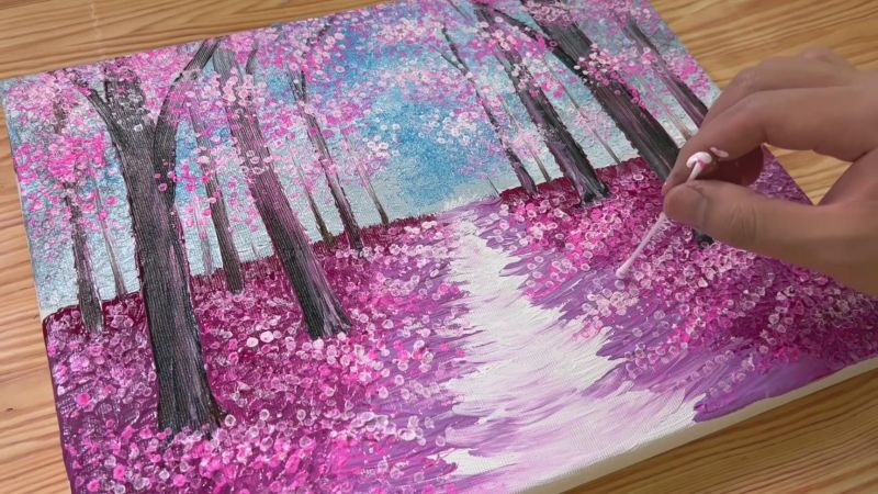 简单压克力画《红树林》起步教程，零基础临摹，儿童绘画教程,文化,艺术,好看视频