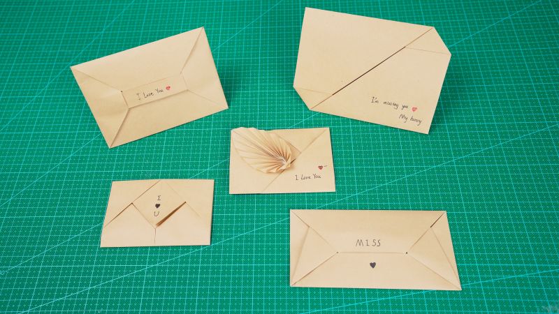 用A4纸就能折的5款信封,收藏这一次就够用了!,手作,剪纸折纸,好看视频