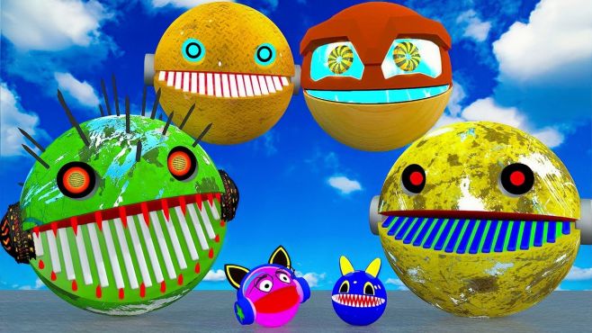 吃豆人动画:吃豆人之间进行一场有趣战斗