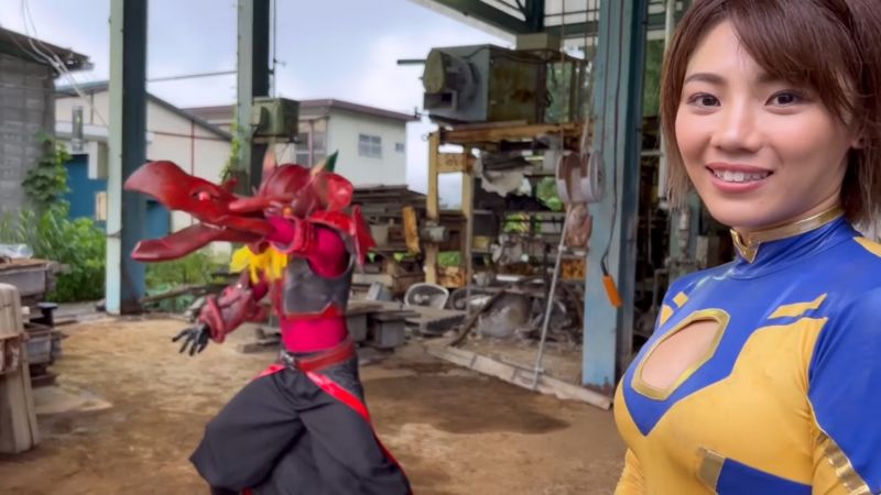 大川成美老师日常3 爆破场景 特摄拍摄花絮,摄影,摄影综合,好看视频