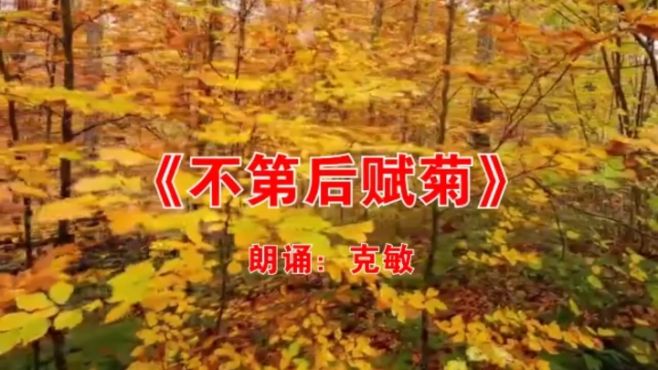 [图]读诗-223 《不第后赋菊》黄巢 朗诵：克敏